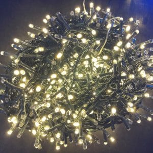 1000 LED Bianco Caldo – Cavo Scuro, Uso Esterno/Interno