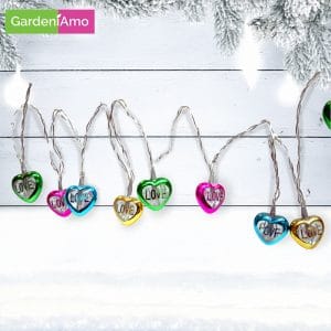 Cuori Decorativi Colorati – 5 Pezzi, 1,8 m, a Batteria