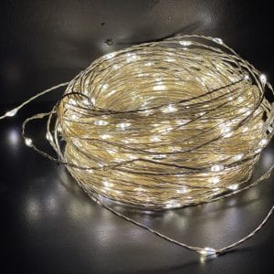 100 Gocce LED Bianco Caldo – Filo di Rame, 10 m