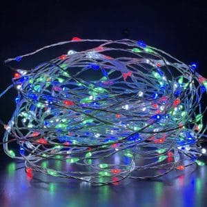 100 Gocce LED Multicolor – Filo di Rame, 10 m