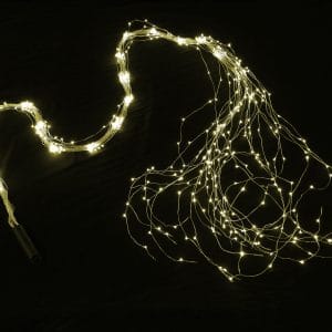 Cascata LED 480 Gocce – Bianco Caldo, Filo di Rame, 3 m