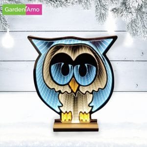 Gufo “Rudy” 60 cm Infinity Light con LED Multicolor