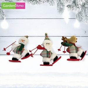 Addobbo Sciatori, H. 26 Cm, 3 Soggetti Assortiti