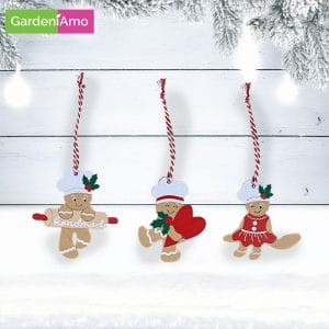 Addobbi Gingerbread in Legno – 8 cm, Modelli Assortiti