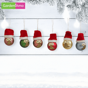 Gufetto in Vetro Decorato con Cappellino – Ø 40 mm, Modelli Assortiti