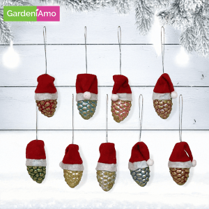 Pignetta in Vetro Decorato con Cappellino – H 50 mm (Modelli Assortiti)