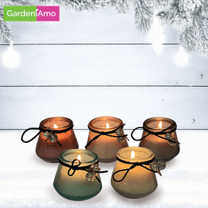 Candela Profumata in Vasetto di Vetro Perlato – 7 cm (Modelli Assortiti)