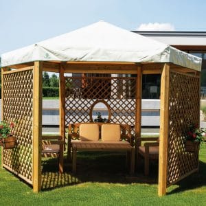 Gazebo Esagonale Classic in Pino Lamellare