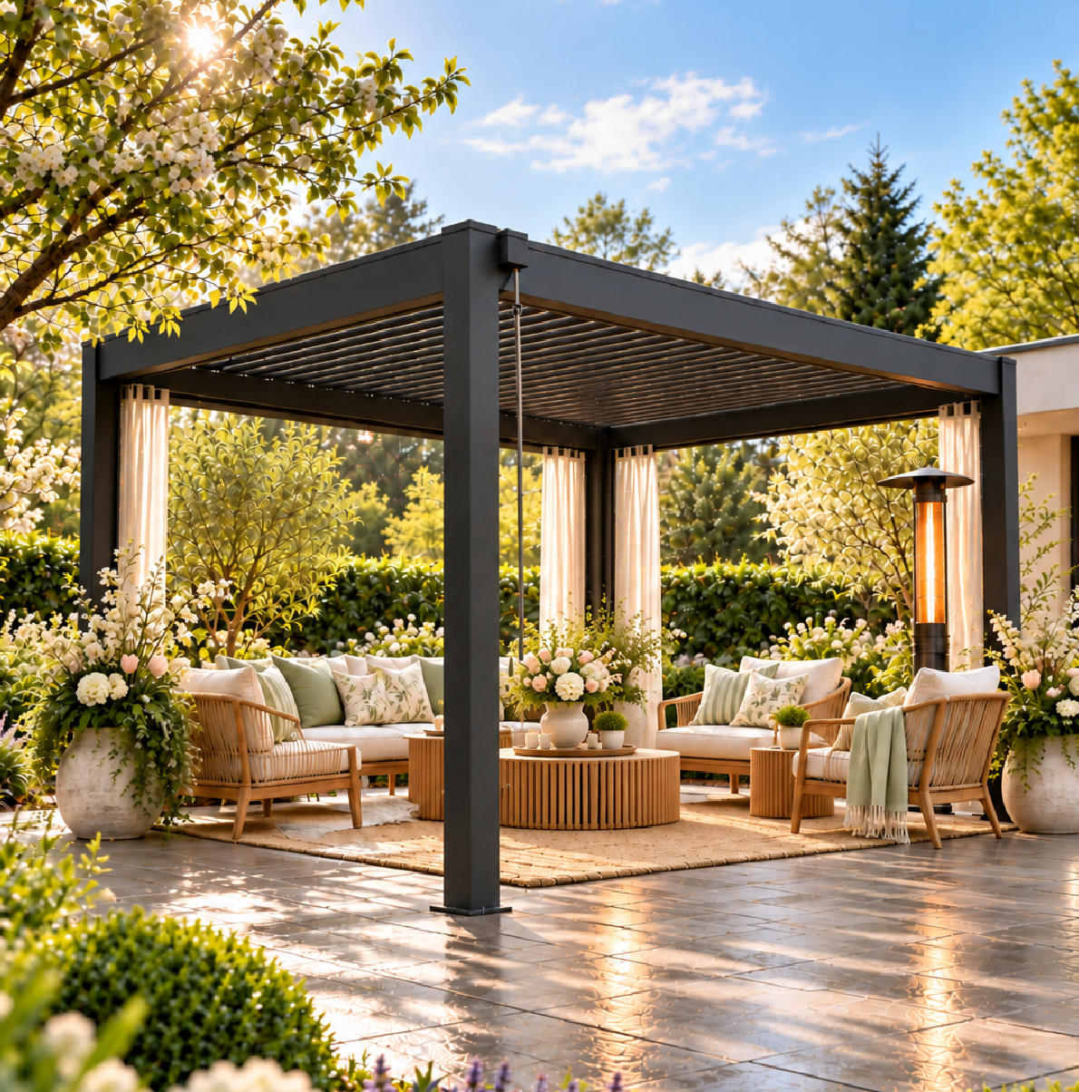 Pergola bioclimatica Dubai in primavera